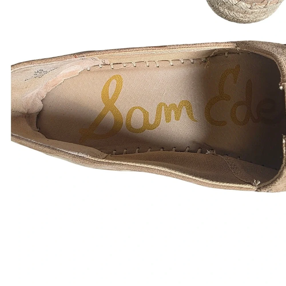 Sam Edelman Cherlene Espadrille Women 9.5 Tan Suede Platform Slip On